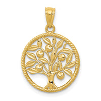 Load image into Gallery viewer, 14k Polished Tree Of Life in Round Pendant
