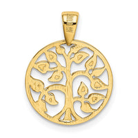 Load image into Gallery viewer, 14k Gold Polished Tree in Circle Pendant
