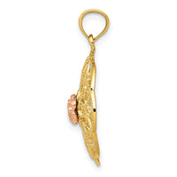 Load image into Gallery viewer, 14k Yellow and Rose Polished Rose in Round Filigree Charm

