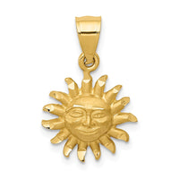 Load image into Gallery viewer, 14k Satin Diamond-cut Sun Pendant

