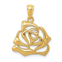 Load image into Gallery viewer, 14k Polished Open Rose Pendant
