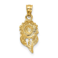 Load image into Gallery viewer, 14k Satin Diamond-cut Sunflower Pendant

