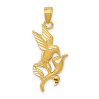 Load image into Gallery viewer, 14k Polished Hummingbird w/Flower Pendant
