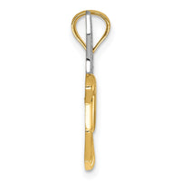 Load image into Gallery viewer, 14k w/Rhodium Polished Hummingbird Filigree Wings Pendant
