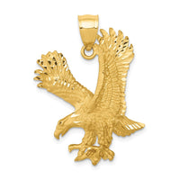 Load image into Gallery viewer, 14k Satin Diamond-cut Eagle Pendant
