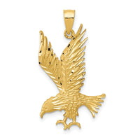 Load image into Gallery viewer, 14k Polished and Diamond-cut Eagle Pendant
