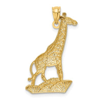 Load image into Gallery viewer, 14k w/Rhodium Diamond-cut Polished Giraffe Pendant
