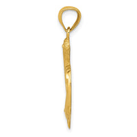 Load image into Gallery viewer, 14K D/C Satin and Polished Dolphins Heart Pendant
