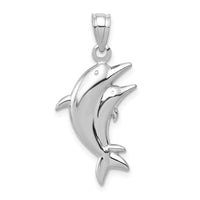 Load image into Gallery viewer, 14k White Gold Dolphin Pair Pendant
