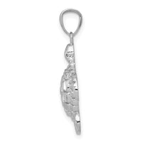 Load image into Gallery viewer, 14k White Gold Diamond-cut Polished Sea Turtle Pendant
