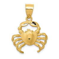 Load image into Gallery viewer, 14k Satin Diamond-cut Crab Pendant
