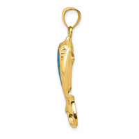 Load image into Gallery viewer, 14k Polished Created Blue Opal Stingray Pendant
