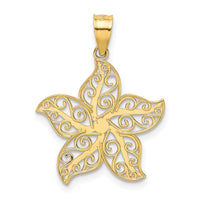 Load image into Gallery viewer, 14k Polished Filigree Starfish Pendant

