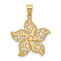 Load image into Gallery viewer, 14k Polished Filigree Starfish Pendant

