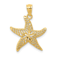 Load image into Gallery viewer, 14k Diamond-cut Polished Filigree Starfish Pendant
