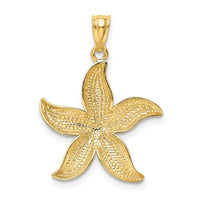 Load image into Gallery viewer, 14k with White Rhodium Diamond-cut Starfish Pendant
