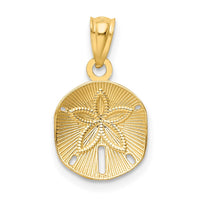 Load image into Gallery viewer, 14k Satin Diamond-cut Sand Dollar Pendant
