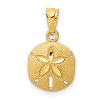 Load image into Gallery viewer, 14k Satin Diamond-cut Sand Dollar Pendant
