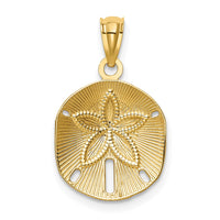 Load image into Gallery viewer, 14k Satin Diamond-cut Sand Dollar Pendant
