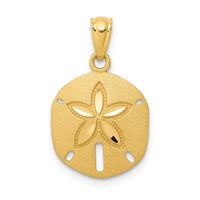 Load image into Gallery viewer, 14k Satin Diamond-cut Sand Dollar Pendant

