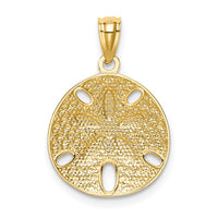 Load image into Gallery viewer, 14k w/Rhodium Diamond-cut Polished Sand Dollar Pendant
