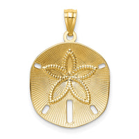 Load image into Gallery viewer, 14k Satin Diamond-cut Sand Dollar Pendant
