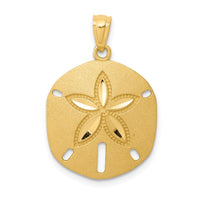 Load image into Gallery viewer, 14k Satin Diamond-cut Sand Dollar Pendant
