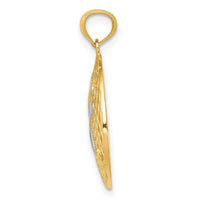 Load image into Gallery viewer, 14k with White Rhodium Diamond-cut Polished Sand Dollar Pendant
