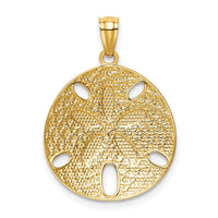Load image into Gallery viewer, 14k with White Rhodium Diamond-cut Polished Sand Dollar Pendant
