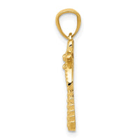 Load image into Gallery viewer, 14k Textured Polished Palm Tree Pendant
