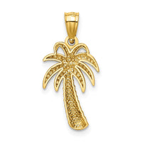Load image into Gallery viewer, 14k Textured Polished Palm Tree Pendant
