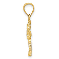 Load image into Gallery viewer, 14k Polished Diamond-cut Palm Tree Pendant

