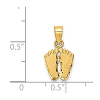 Load image into Gallery viewer, 14k Satin Diamond-cut Footprints Pendant
