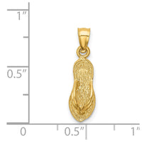 Load image into Gallery viewer, 14k  3D Polished And Textured Flip Flop Pendant
