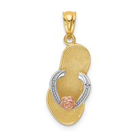 Load image into Gallery viewer, 14K Yellow and Rose Gold w/Rhodium Sandal Pendant
