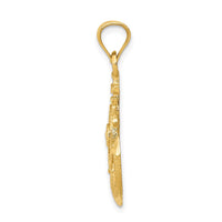 Load image into Gallery viewer, 14k Satin Diamond-cut Anchor Pendant
