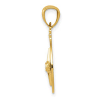 Load image into Gallery viewer, 14k Diamond-cut Polished Compass Pendant
