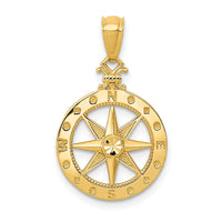 Load image into Gallery viewer, 14k Diamond-cut Polished Compass Pendant
