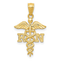 Load image into Gallery viewer, 14k Diamond-cut Polished RN Nurse Pendant
