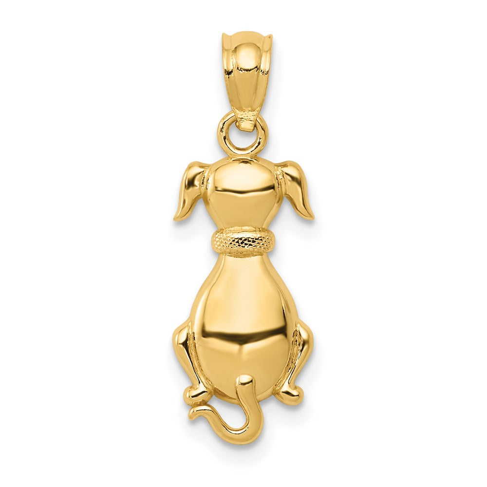 14k Polished Sitting Dog Pendant