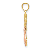 Load image into Gallery viewer, 14k Yellow and Rose Polished Diamond-cut Sitting Cats Pendant
