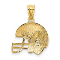 Load image into Gallery viewer, 14K w/Rhodium Satin/Polished Football Helmet Pendant

