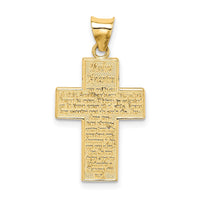 Load image into Gallery viewer, 14k Textured Reversible Lord&#39;s Prayer in Spanish Cross Pendant
