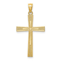 Load image into Gallery viewer, 14k Reversible Satin/Diamond-cut Cross Pendant
