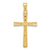 Load image into Gallery viewer, 14k Reversible Satin/Diamond-cut Cross Pendant
