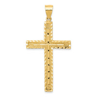 Load image into Gallery viewer, 14k Polished and Textured Diamond-cut Latin Cross Pendant
