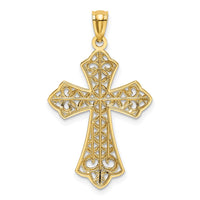 Load image into Gallery viewer, 14k w/Rhodium Polished D/C Filigree Cross Pendant
