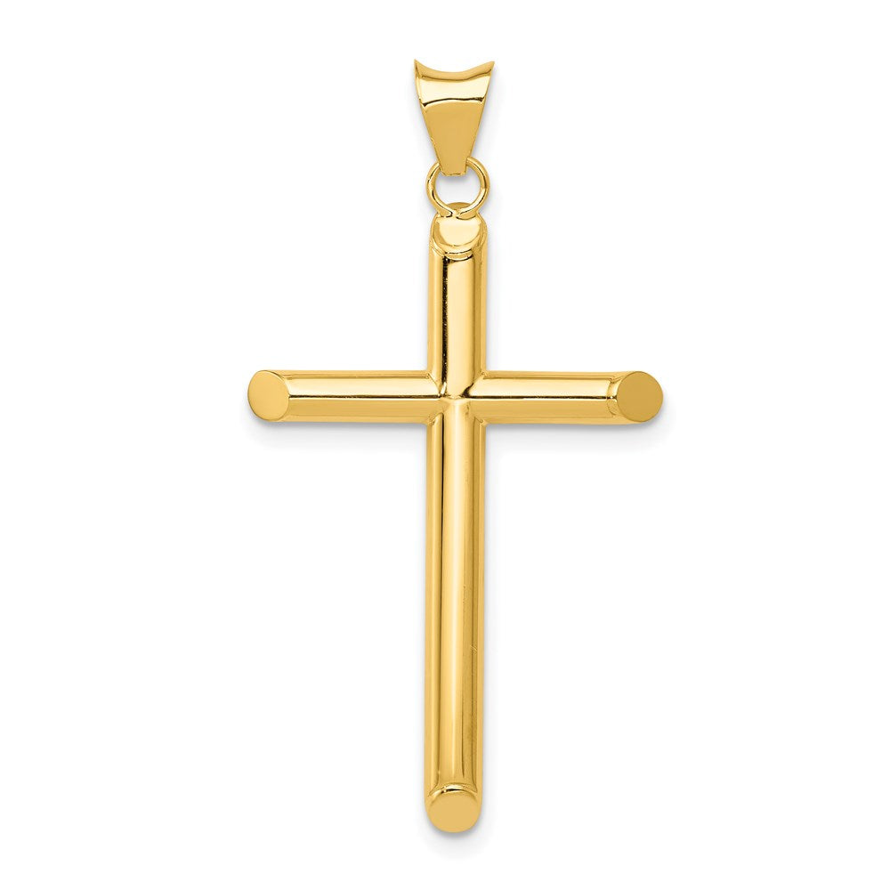 14k Polished Tube Cross Pendant