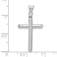 Load image into Gallery viewer, 14k White Gold Polished Tube Cross Pendant
