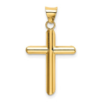 Load image into Gallery viewer, 14k Polished Tube Cross Pendant
